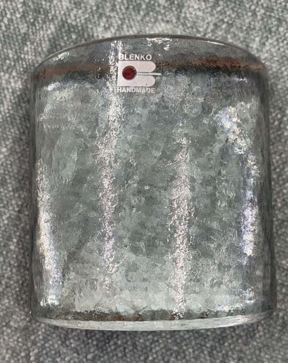 Vintage Blenko Handmade Glass Paperweight Half-Moon Shape